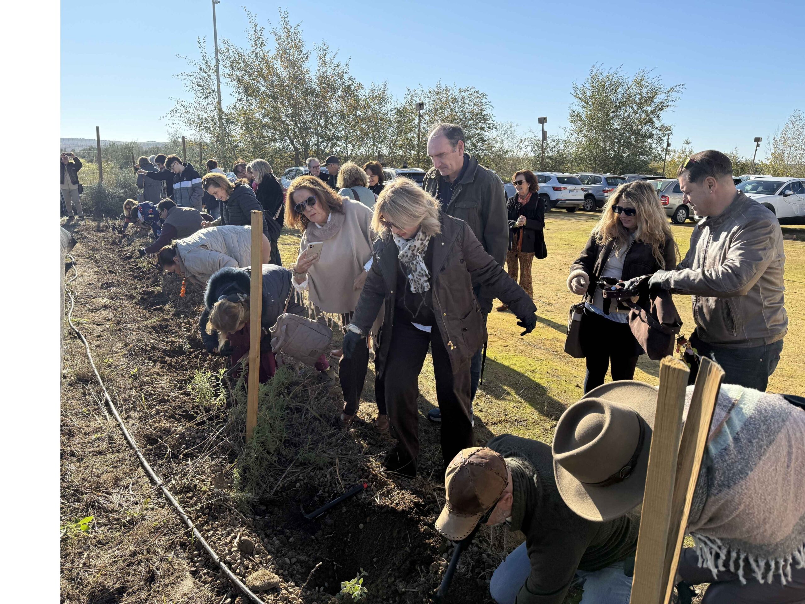 Actividad de turismo regenerativo y plantación de árboles en finca ecológica de Sevilla